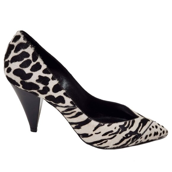 SAINT LAURENT SHOES CALF HAIR LEOPARD PRINT PUMPS sz 36 6 US - Picture 1 of 8